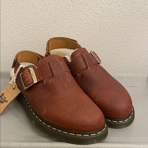 Dr. Martens Jorge II Ambassador Leather Fur Lined Slingback Mules